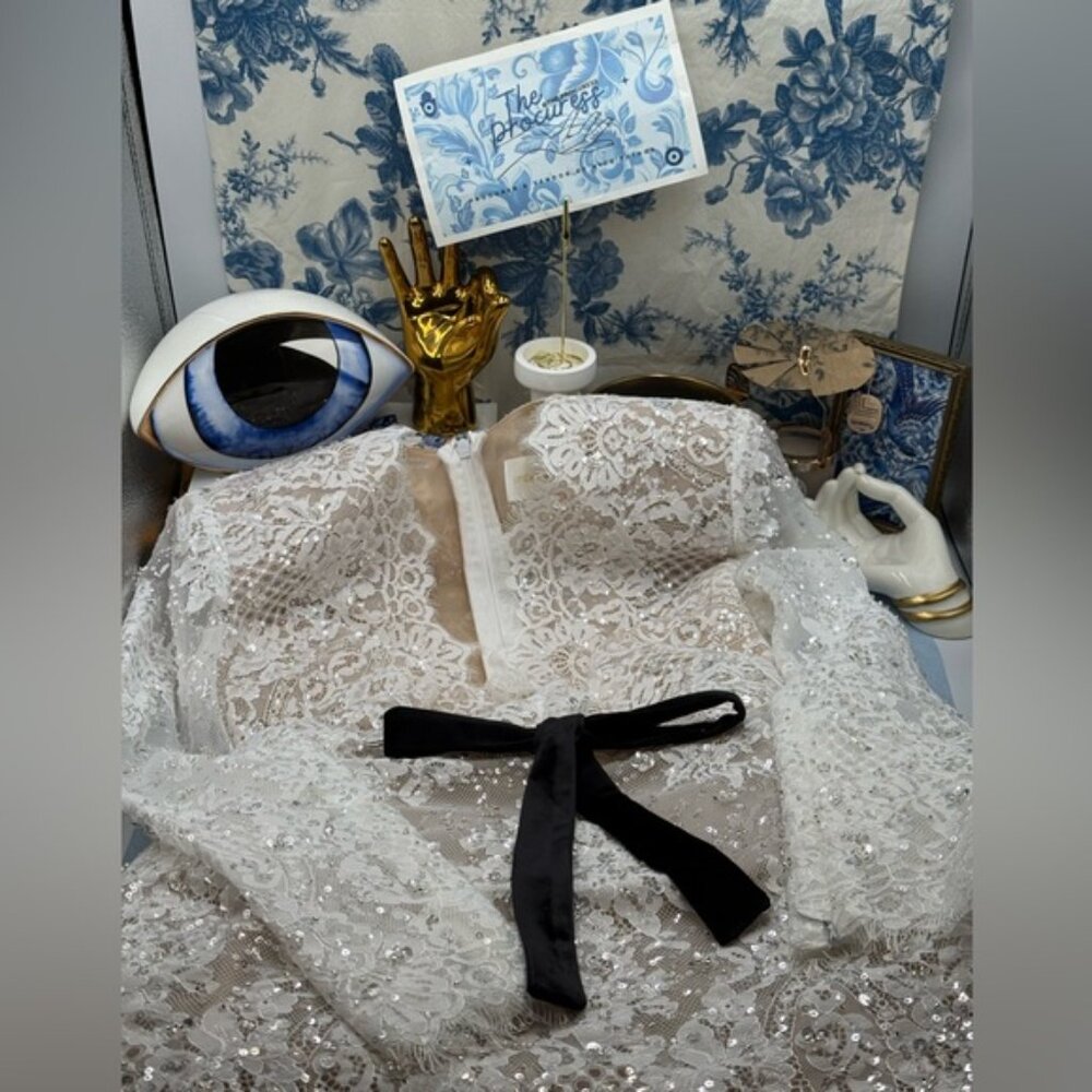 🆕 BRONX & BANCO 🧿 NWOT Isa Long Sleeve Mini Dress, with Bow - Sz M / US 6 - Picture 13 of 16